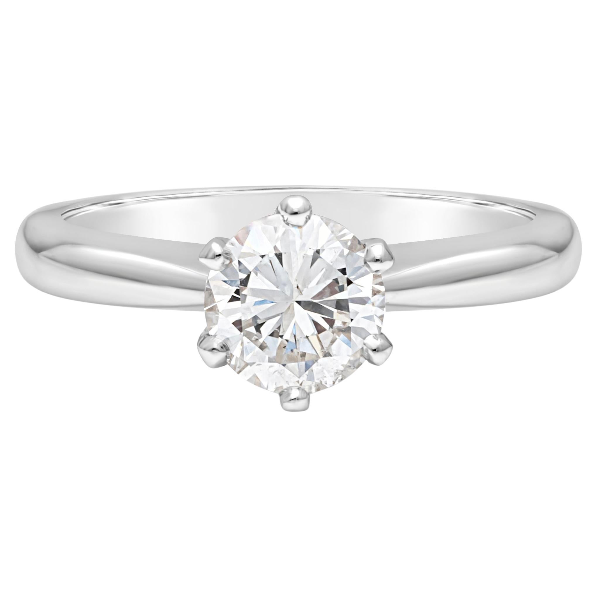 Roman Malakov 0.70 Carat Total Brilliant Round Diamond Solitaire Engagement Ring For Sale