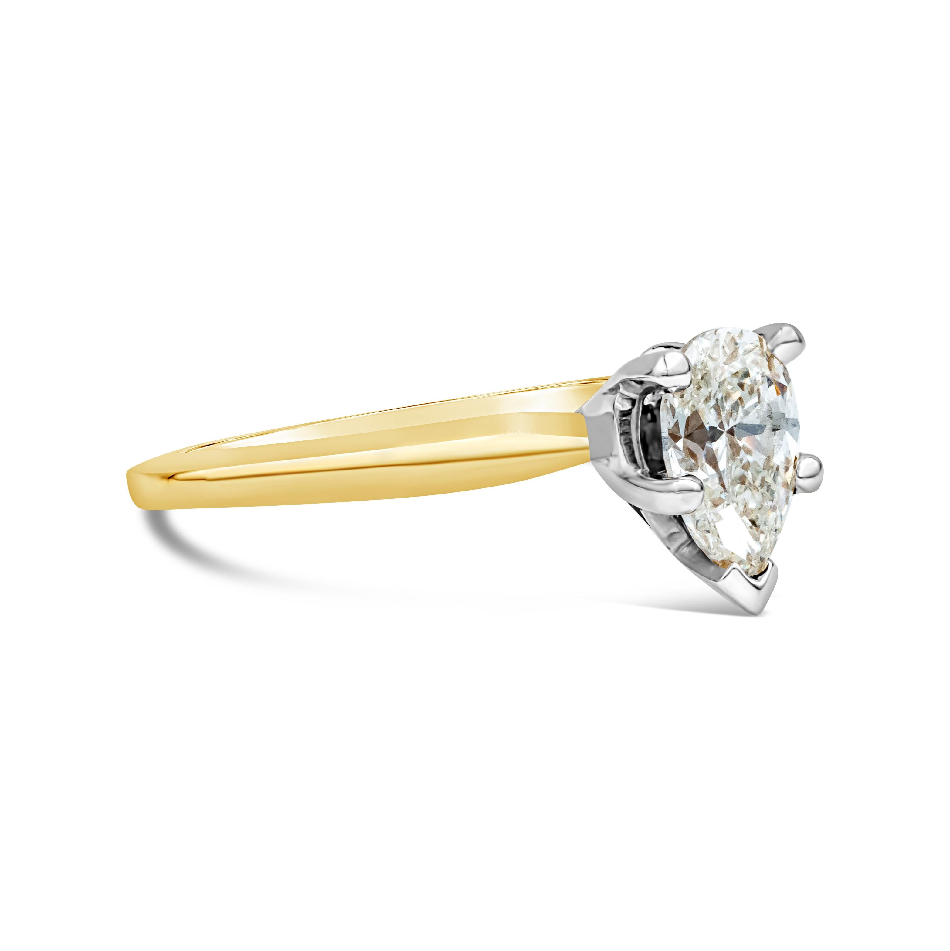 pear shaped solitaire engagement ring