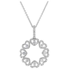 Roman Malakov 0.73 Karat Total Rund Brillant Diamant Herz Anhänger Halskette