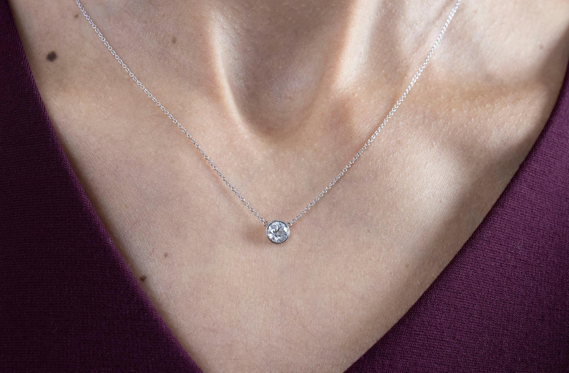 single round diamond necklace