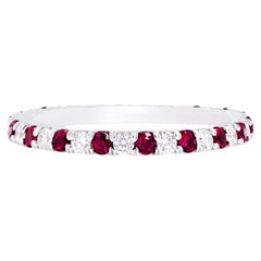 Roman Malakov 0.78 Carat Alternating Ruby and Diamond Eternity Wedding Band