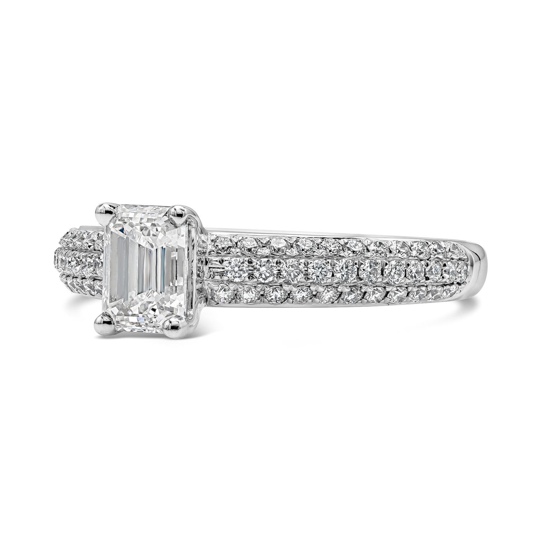 0.8 carat emerald cut diamond ring