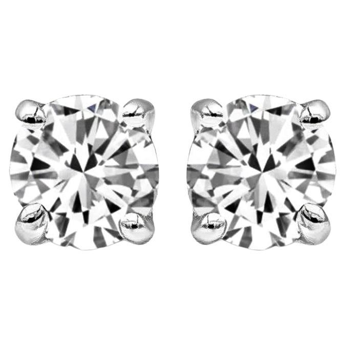 Roman Malakov 0.81 Carats Total Brilliant Round Shape Diamond Stud Earrings