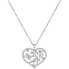 Roman Malakov, collier pendentif cœur en diamants ronds brillants de 0.82 carat au total