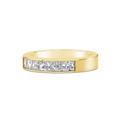 Roman Malakov 0.83 Carats Princess Cut Seven-Stone Channel Set Wedding Band