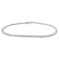 Roman Malakov Pulsera de tenis con diamantes de corte redondo de 0.85 quilates totales en oro blanco