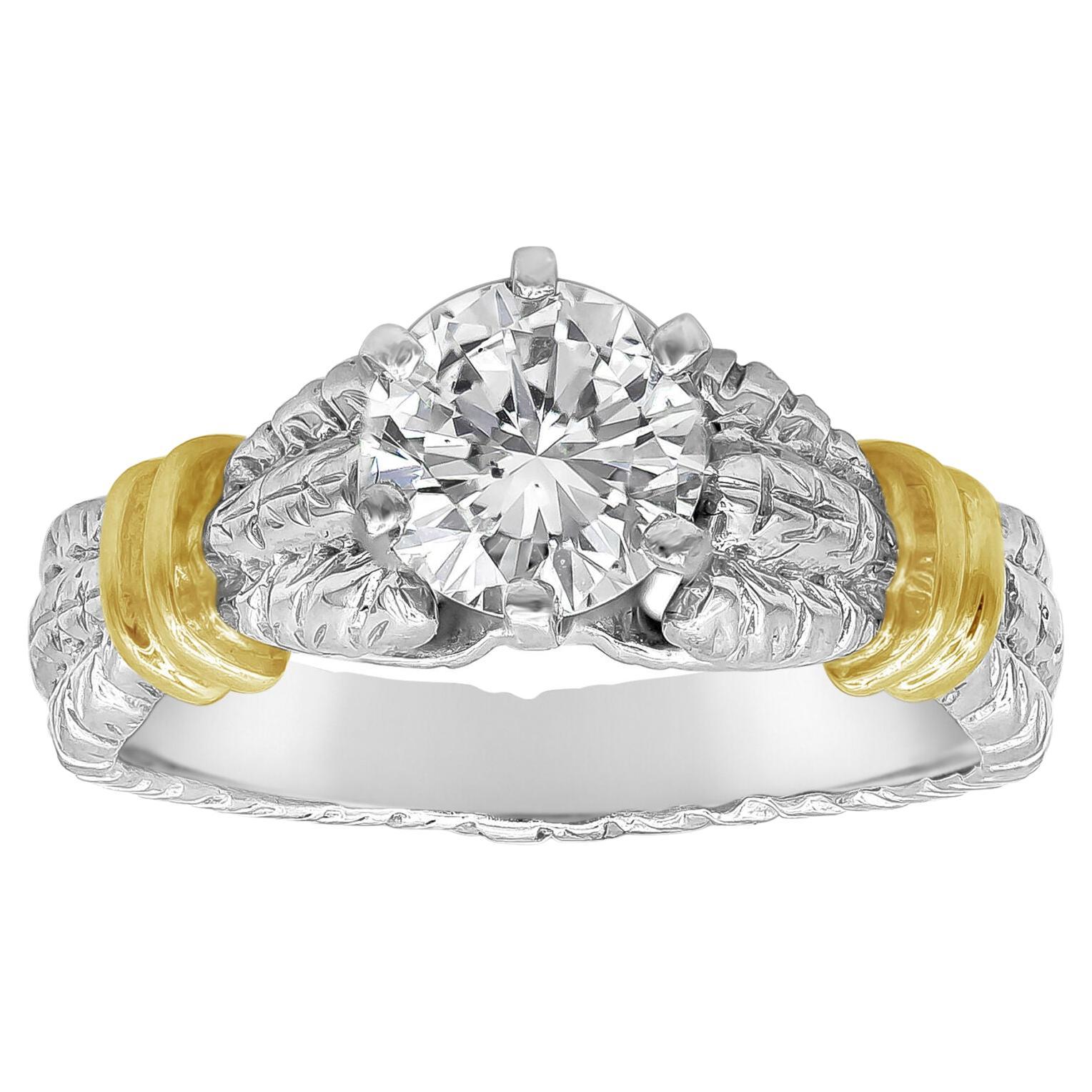 Roman Malakov 0.91 Carat Round Diamond Solitaire Engagement Ring