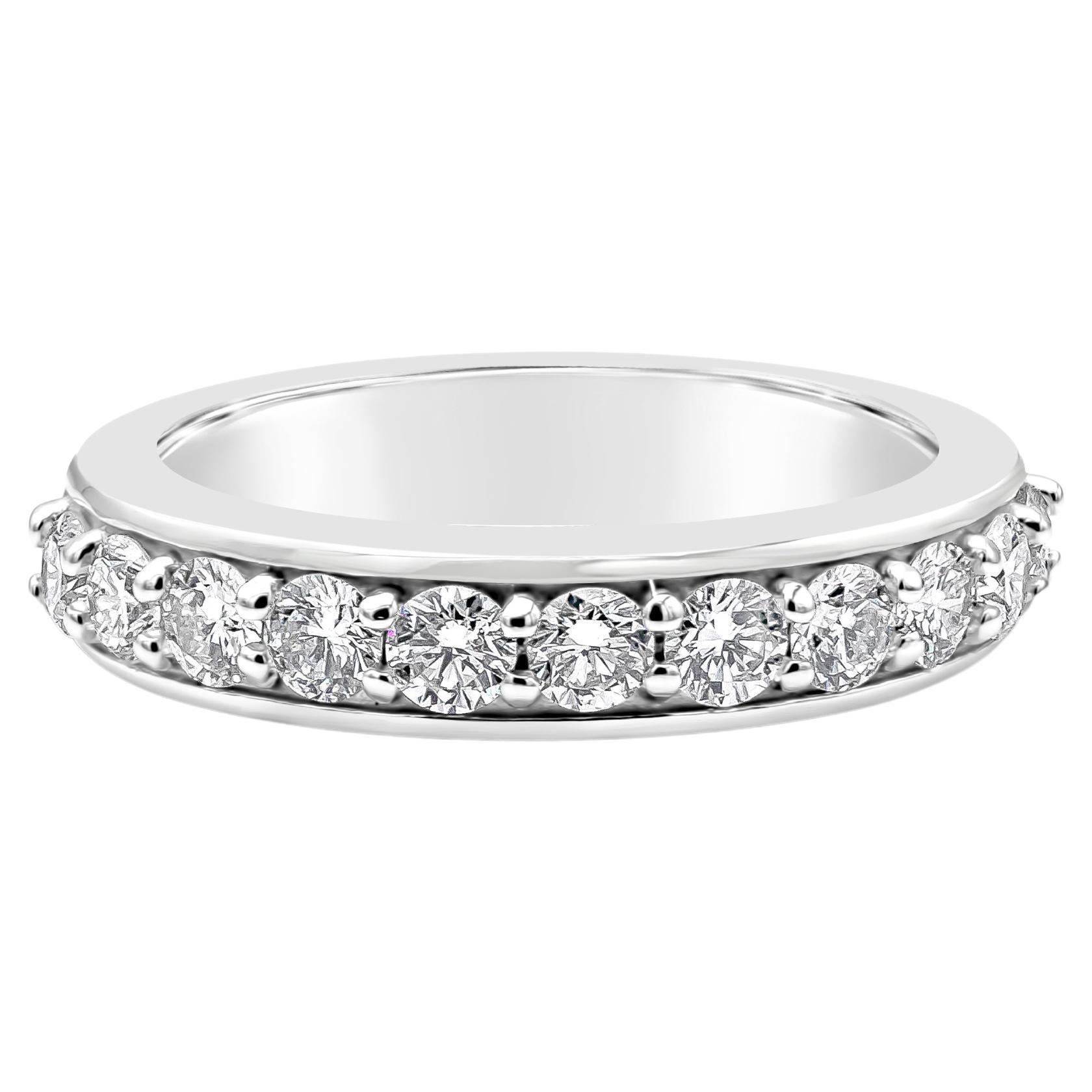 Roman Malakov 0.92 Carat Total Round Diamond Wedding Band Ring