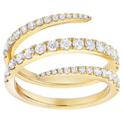 Roman Malakov 0.94 Carat Round Cut Swirl Fashion Ring in Yellow Gold