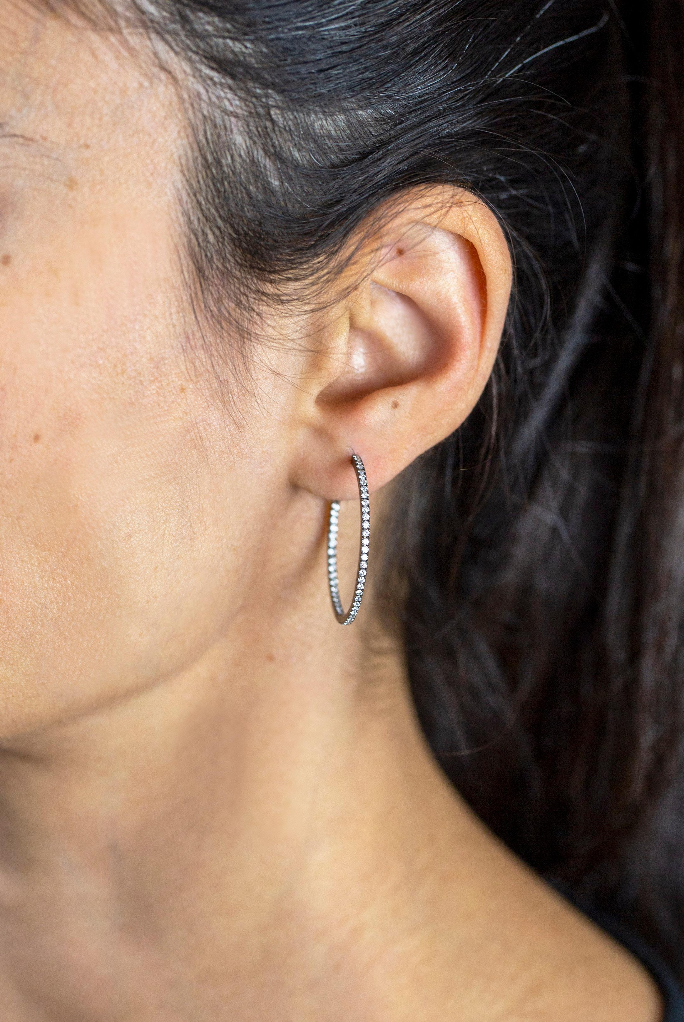 black hoop earrings female