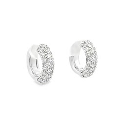 Roman Malakov 0.95 Carat Total Round Brilliant Cut Diamond Huggie Earrings