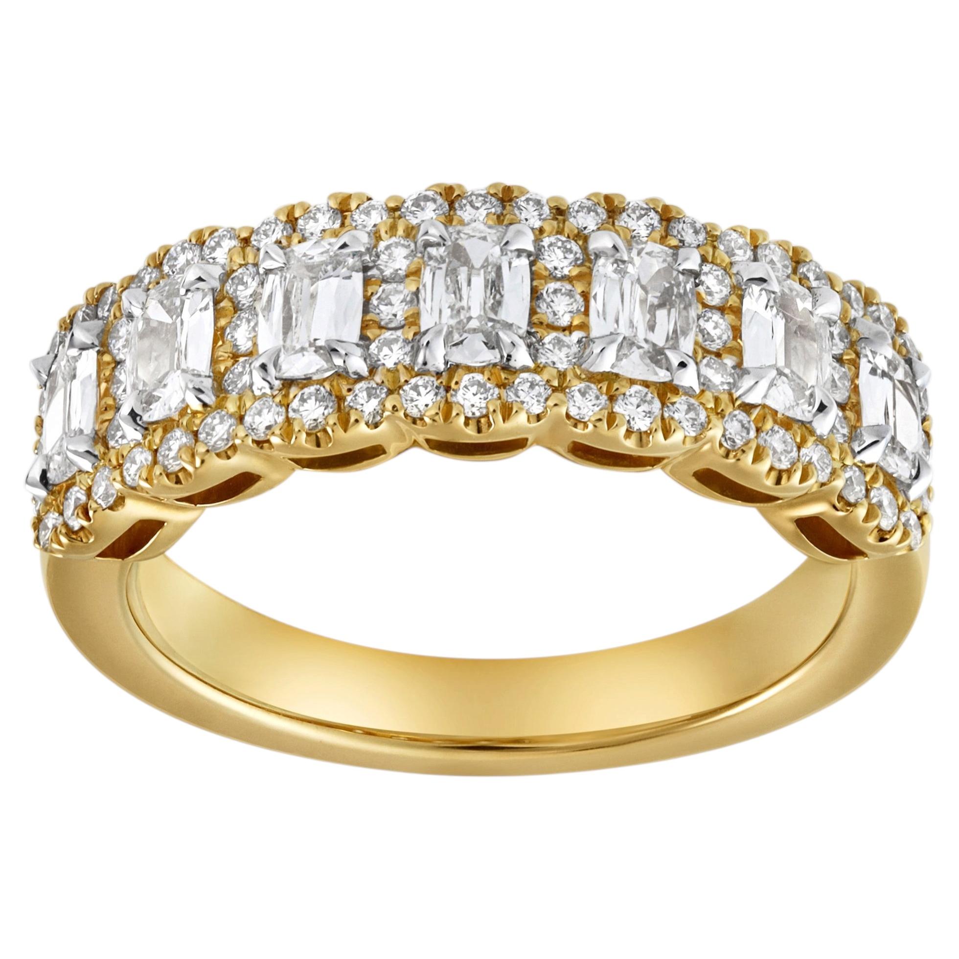Roman Malakov 0.98 Carat Total Antique Cushion-Cut Diamond Seven-Stone Band