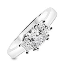 Roman Malakov Verlobungsring mit drei Steinen, 1,34 Karat Diamant im Strahlenschliff