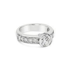 Roman Malakov 1.01 Carats Round Diamond Half-Bezel Engagement Ring in White Gold