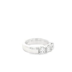 Roman Malakov 1.01 Carats Total Round Brilliant Diamond Three-Stone Wedding Band