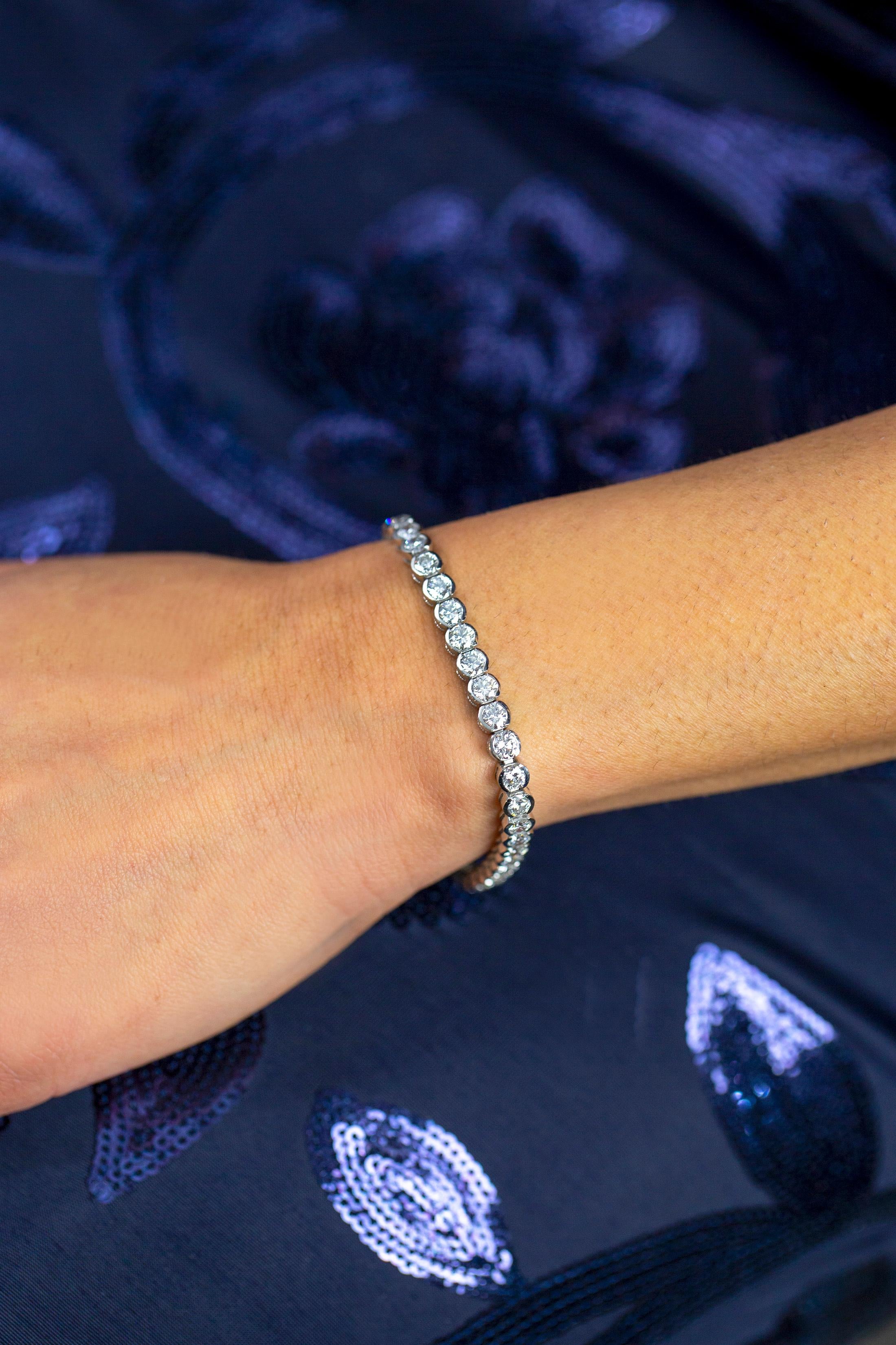 bezel diamond bracelet