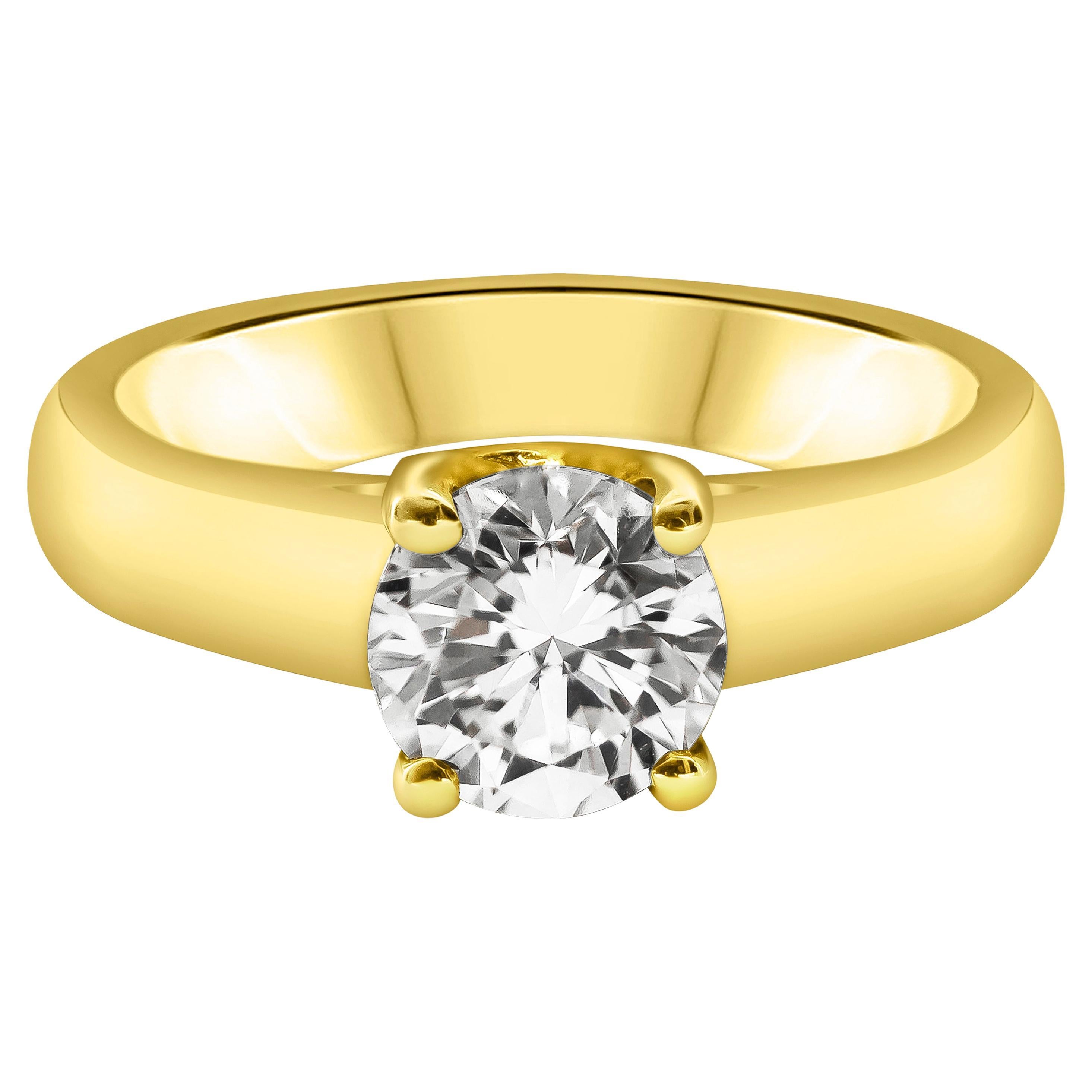 Roman Malakov Diamonds 1.02 Carats Brilliant Round Diamond Solitaire Engagement Ring en vente