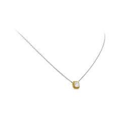 Roman Malakov 1.02 Carats Total Radiant Cut Diamond Halo Pendant Necklace