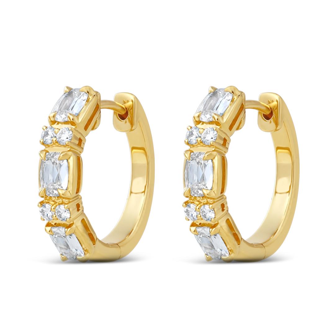 Contemporain Roman Malakov  Boucles d'oreilles en diamant de 1,03 carats au total, taille mixte en vente
