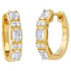 Roman Malakov Orecchini a cerchio con diamanti a taglio misto da 1,03 carati totali