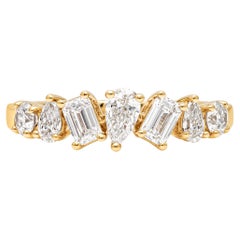 Roman Malakov 1.04 Carats Total Mixed Cut Diamond Seven Stone Fashion Ring