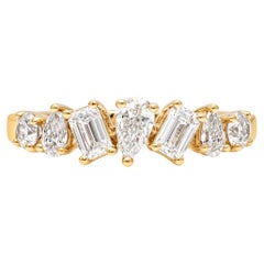 Roman Malakov 1,04 Karat Gesamt Mixed-Cut Diamant Sieben-Stein-Mode-Ring