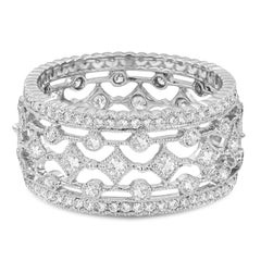 Roman Malakov 1.04 Carats Total Brilliant Round Diamond Wide Wedding Band Ring