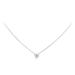 Roman Malakov 1.05 Carats Heart Shape Diamond Solitaire Pendant Necklace