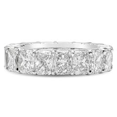Roman Malakov 10.50 Carats Total Radiant Cut Diamond Eternity Wedding Band Ring