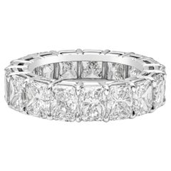 Roman Malakov 10.50 Carats Total Radiant Cut Diamond Eternity Wedding Band Ring