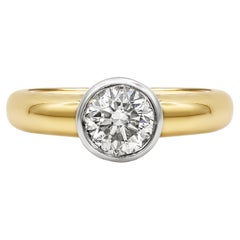 Roman Malakov 1,06 Karat Runder Diamant Lünette Solitär Verlobungsring
