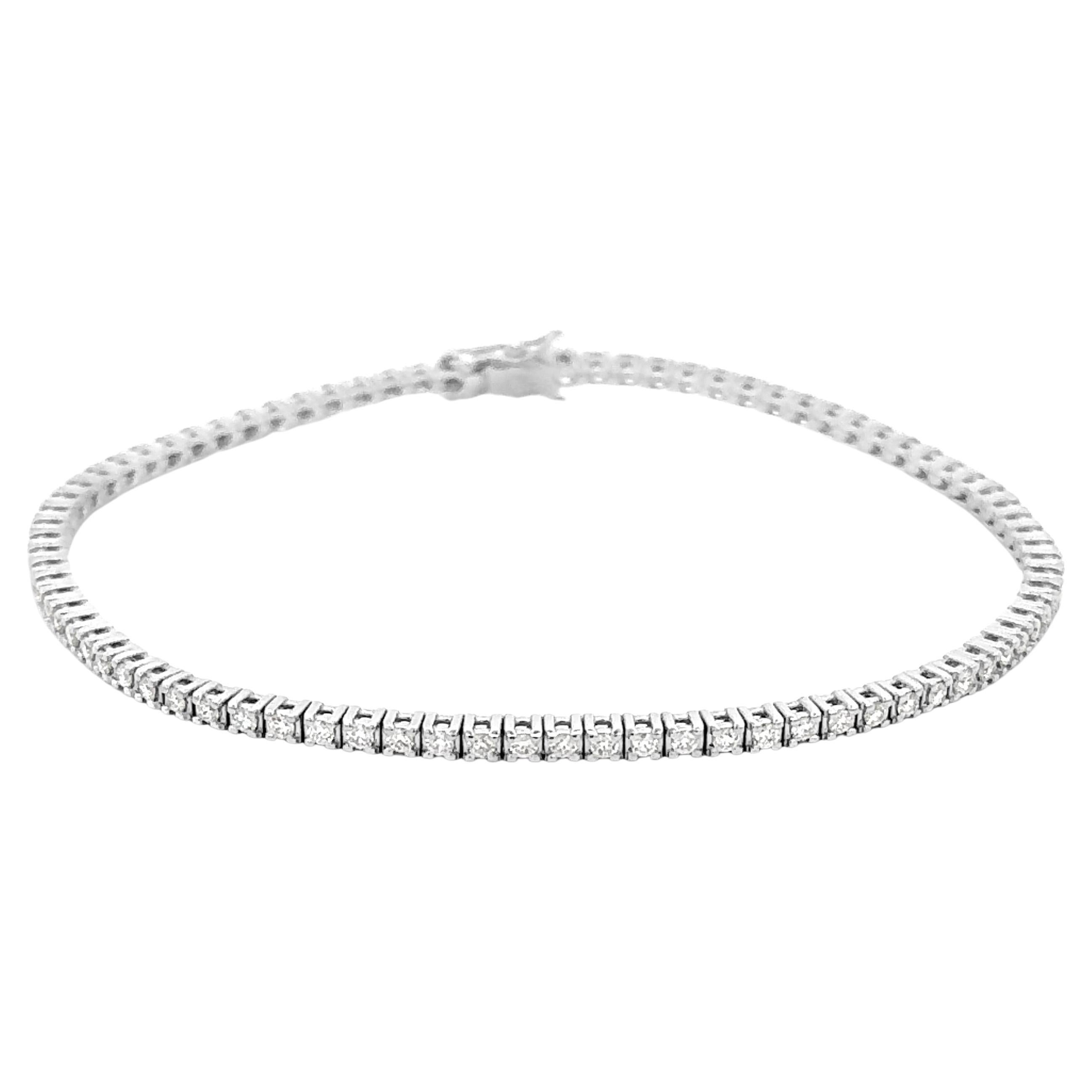 Roman Malakov Tennisarmband aus Weißgold mit 1,08 Karat Diamanten im Rundschliff