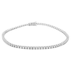 Roman Malakov Pulsera de tenis con diamantes de corte redondo de 1,08 quilates totales en oro blanco