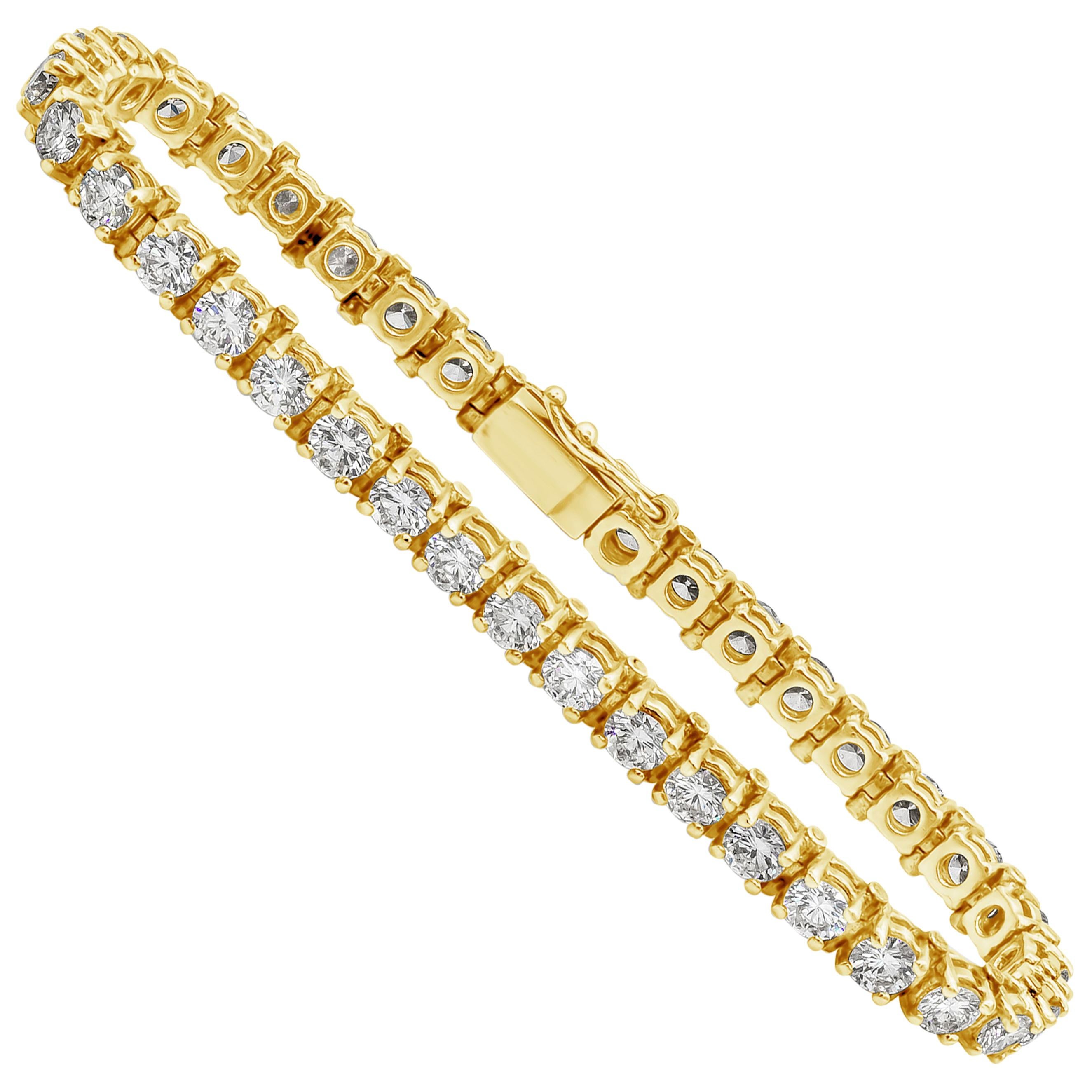 Roman Malakov Bracelet tennis avec diamants taille ronde brillants de 11.00 carats au total