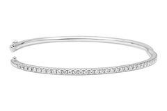 Roman Malakov 1.10 Carat Total Round Brilliant Cut Diamond Large Bangle Bracelet
