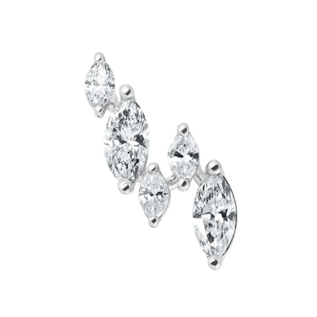 Ein hübsches Paar Ohrringe mit 10 Diamanten im Marquiseschliff in verschiedenen Größen mit einem Gesamtgewicht von 1,11 Karat. Fein gearbeitet mit 18 Karat Weißgold. Perfekt für formelle Kleidung. 

Roman Malakov ist ein Unternehmen, das sich darauf