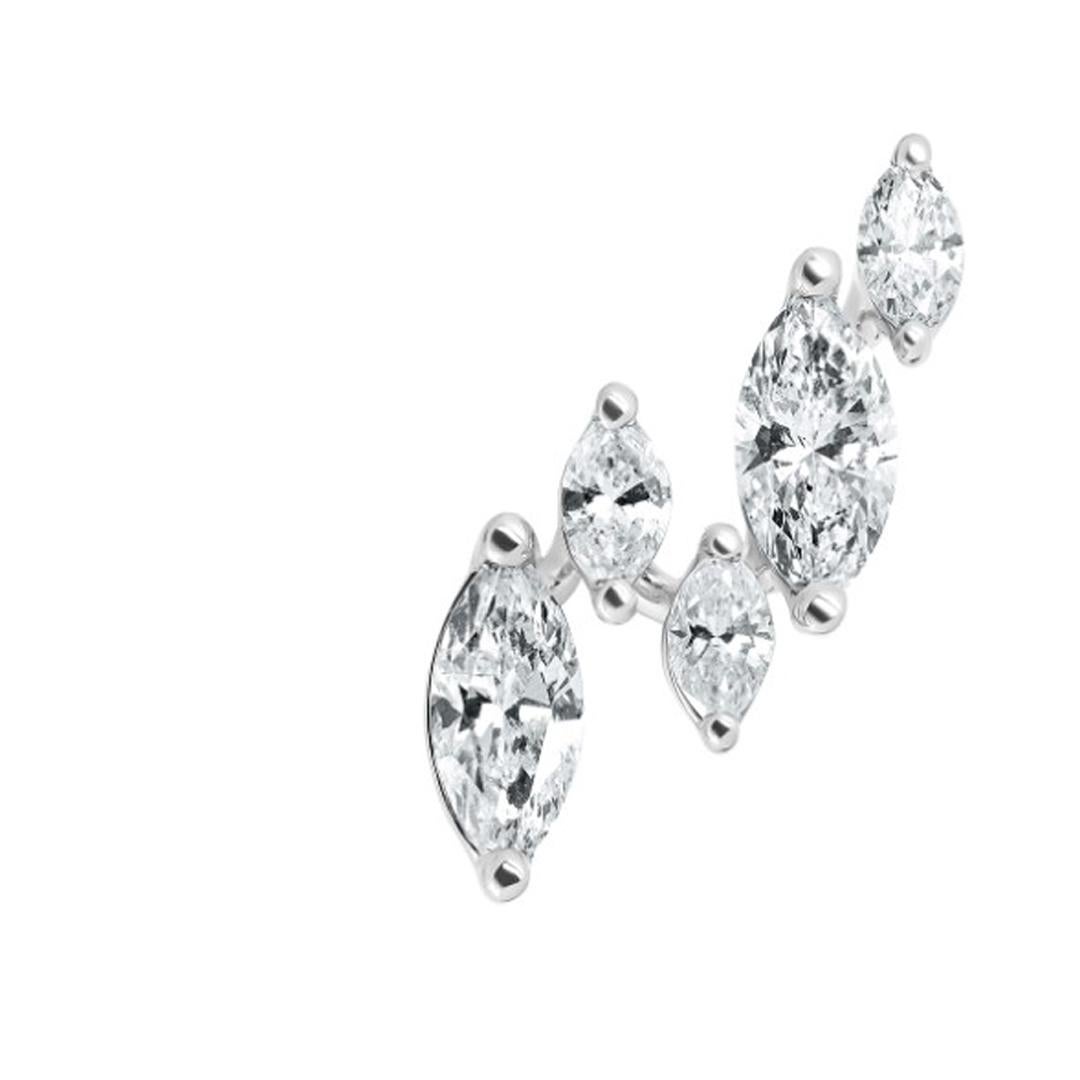 Roman Malakov Diamonds 1,11 Karat Diamant im Marquiseschliff Weißgold Climber-Ohrringe (Zeitgenössisch) im Angebot