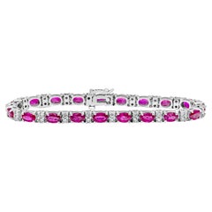 Roman Malakov Bracelet tennis alternant rubis et diamants de 11,11 carats au total