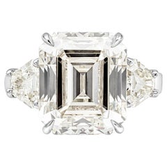Roman Malakov 11.11 Carats Emerald Cut Diamond Three-Stone Engagement Ring