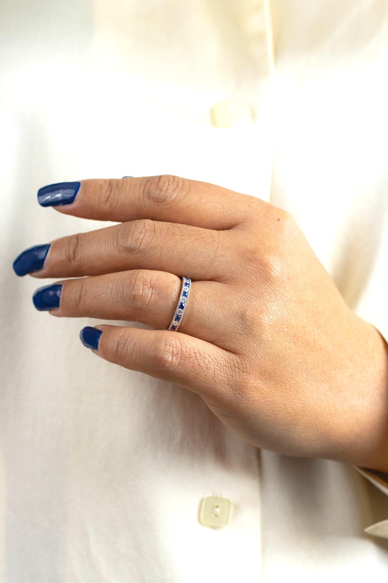 sapphire and diamond bands