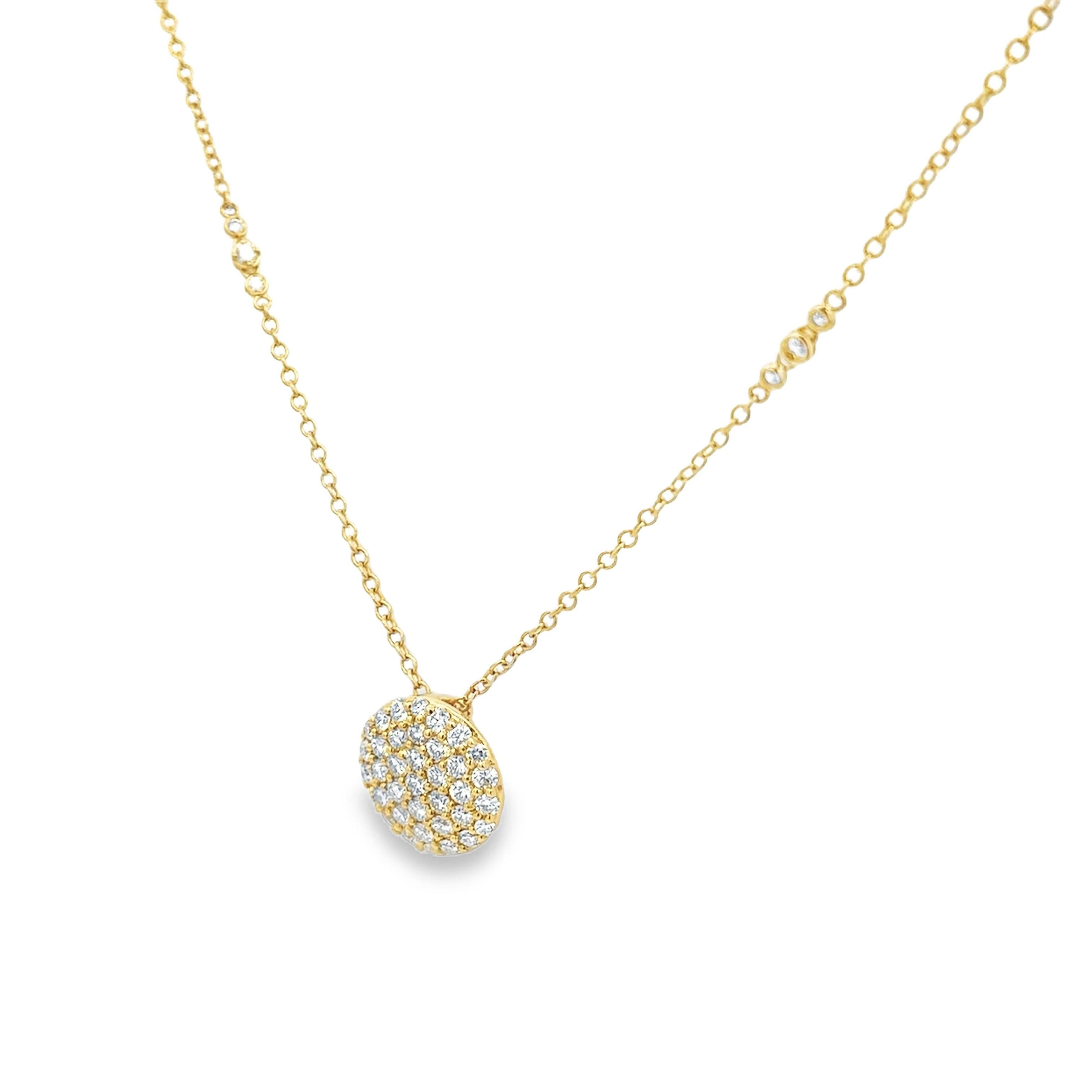 Contemporaneo Roman Malakov Diamonds Collana con disco di diamanti a taglio rotondo da 1,14 carati totali in vendita