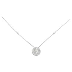 Roman Malakov Collar Colgante Disco Diamante Corte Redondo 1,14 Quilates Total