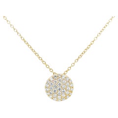 Roman Malakov Collar Colgante Disco Diamante Corte Redondo 1,14 Quilates Total