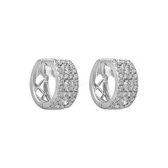 Roman Malakov 1.15 Carat Round Diamond Huggie Hoop Earrings