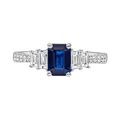 Roman Malakov 1.17 Carat Blue Sapphire and Diamond Engagement Ring