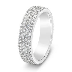 Roman Malakov 1.17 Carats Total Four Rows Round Diamond Micro-Pave Wedding Band