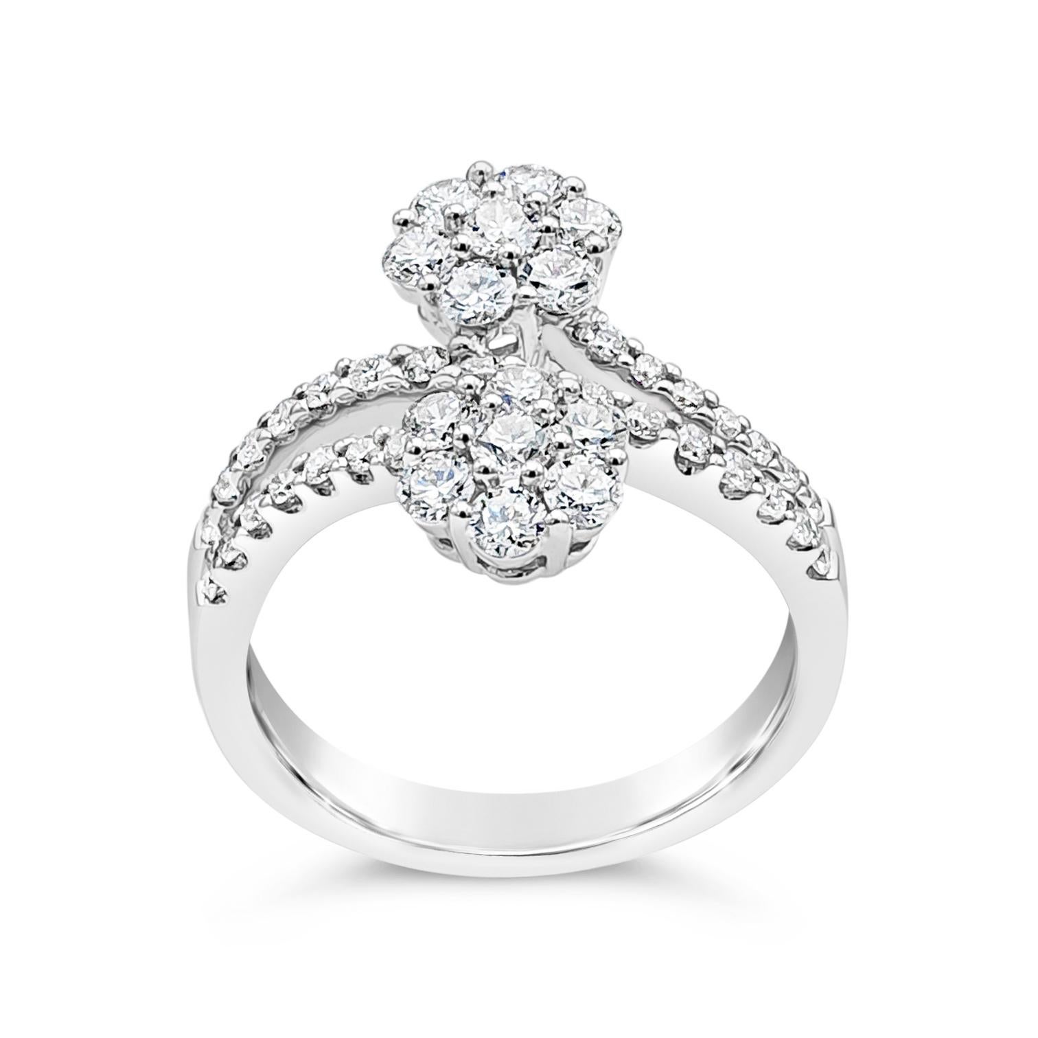 Roman Malakov 1.20 Carat Total Brilliant Round Diamond Illusion Fashion Ring In New Condition For Sale In New York, NY
