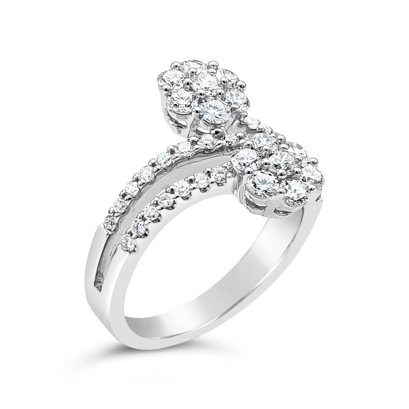 Women's Roman Malakov 1.20 Carat Total Brilliant Round Diamond Illusion Fashion Ring For Sale