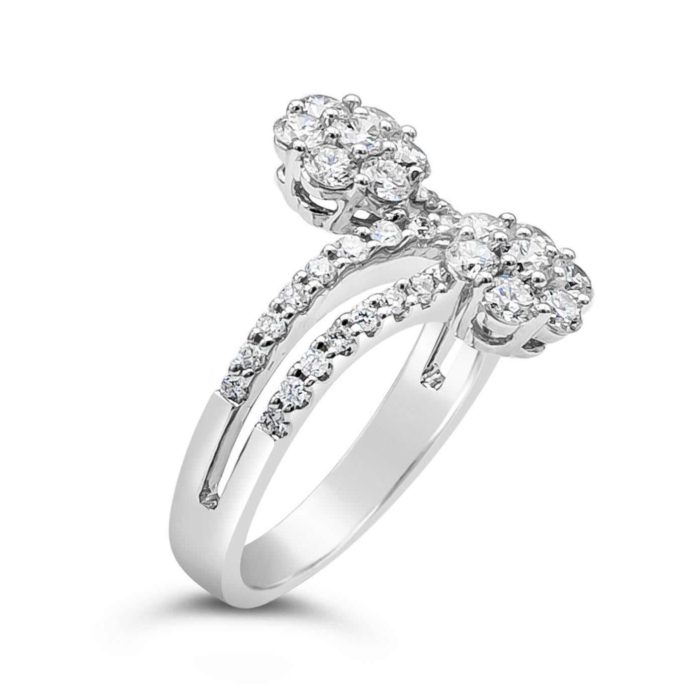 Roman Malakov 1.20 Carat Total Brilliant Round Diamond Illusion Fashion Ring For Sale 1
