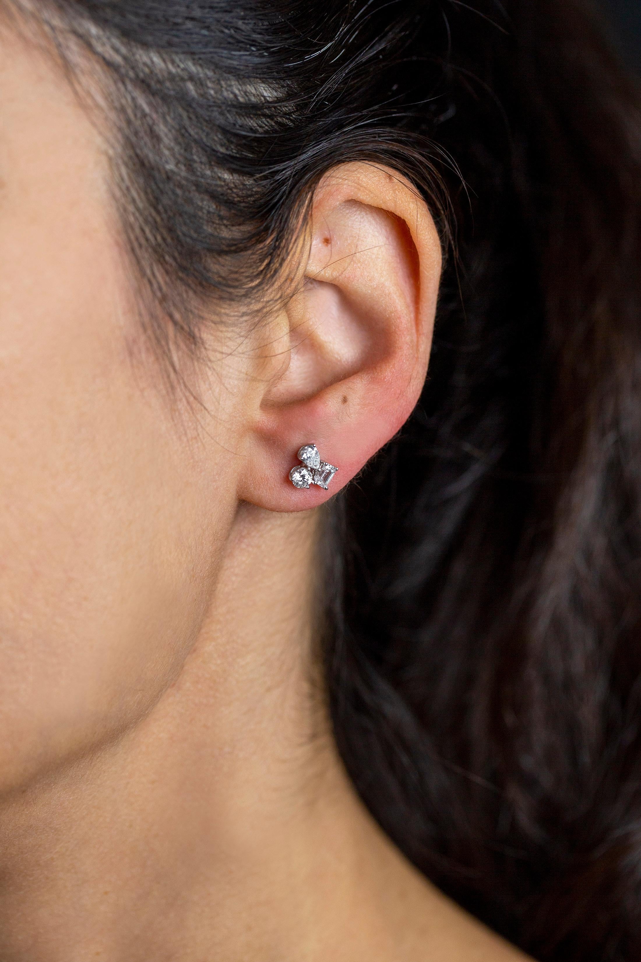 three stone earring